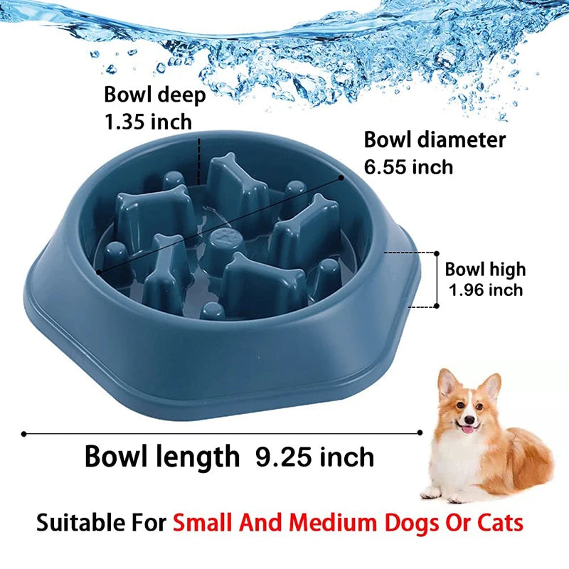 Slow Food Bowl for Small Dogs Choke-proof  Feeder Bowls Non-slip