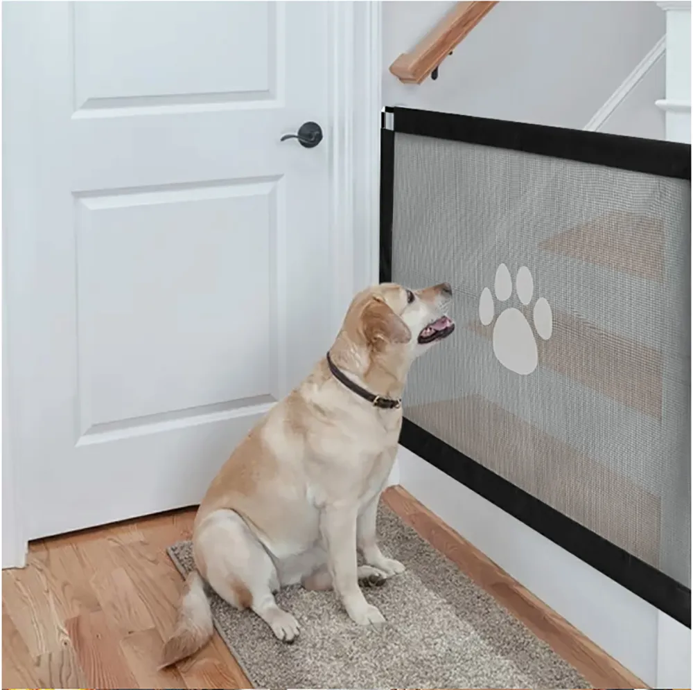 Portable Folding Magic Pet Gate Breathable Mesh Barrier Safety Fence