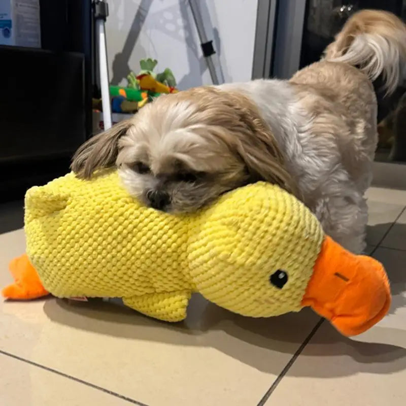 Plush  Dog Calming Duck Chew Toy Squeaky