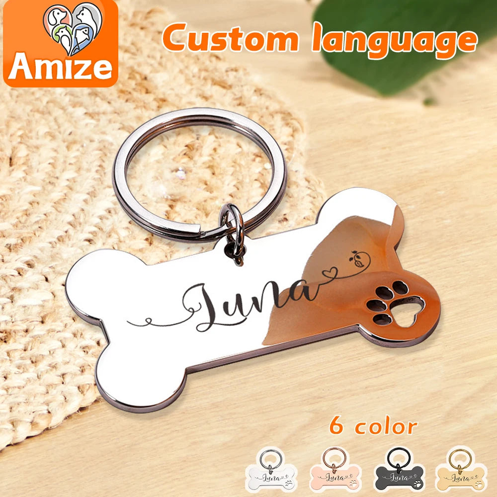 Personalized Pet Dog Tag Shiny Steel Free Engraving