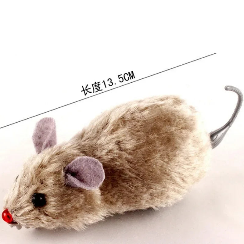 Lifelike Plush  Running Rat Toy for Cats Dogs   Random Color