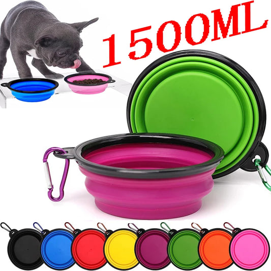 Folding Silicone Bowl Collapsible Dog Food Bowl Water Large