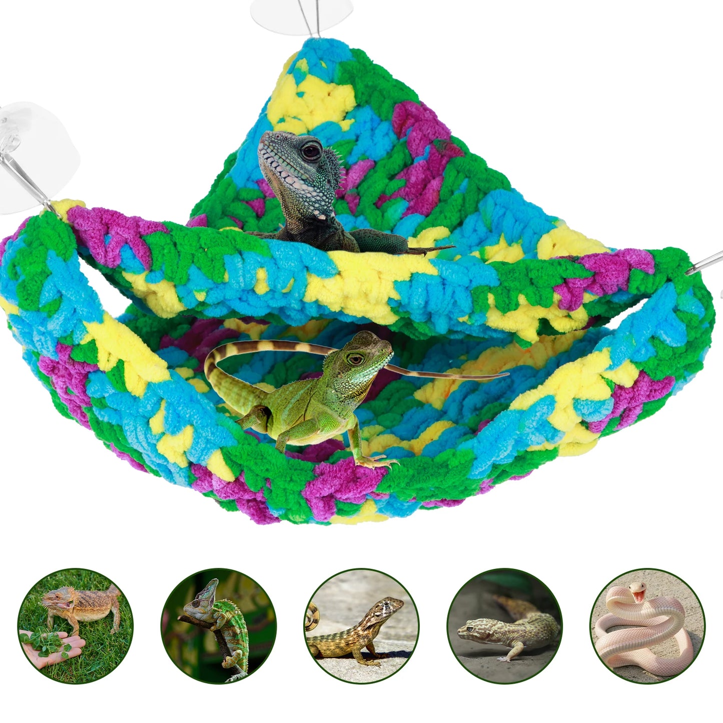 Reptile Hammock Soft Flannel Lizard Double-Layered Swing Hanging Bed