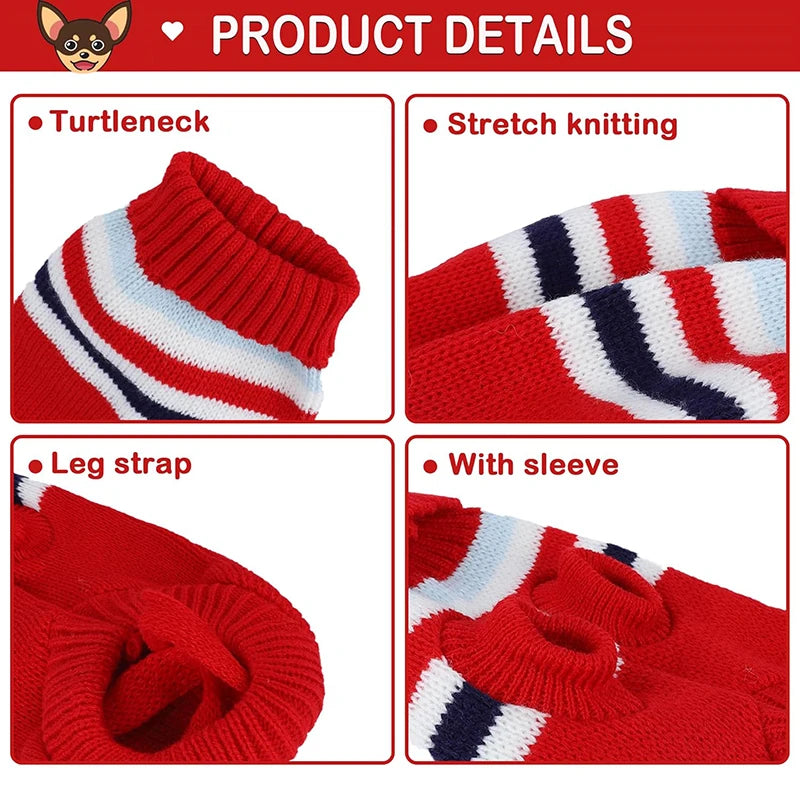 Dog Stripes Sweaters Winter  for Medium Large Dogs