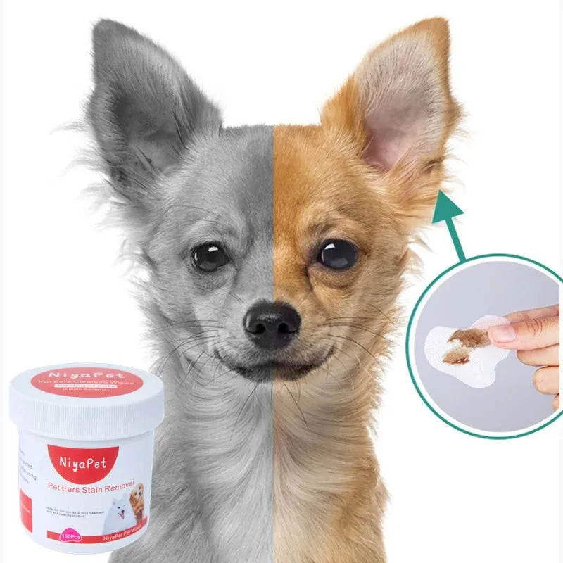 150Pcs Pet Cleaning Tear Stain Wipes Dog Non-woven Fabric Eye Wipes