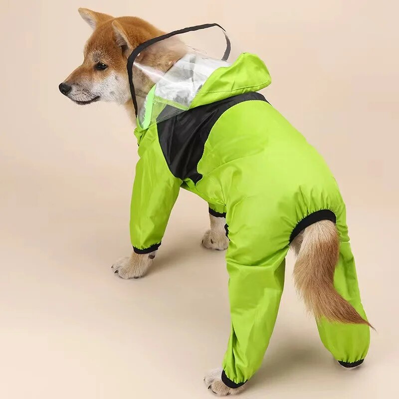 Dog Raincoat Waterproof Transparent Hooded Jumpsuit - specialneedspetshop