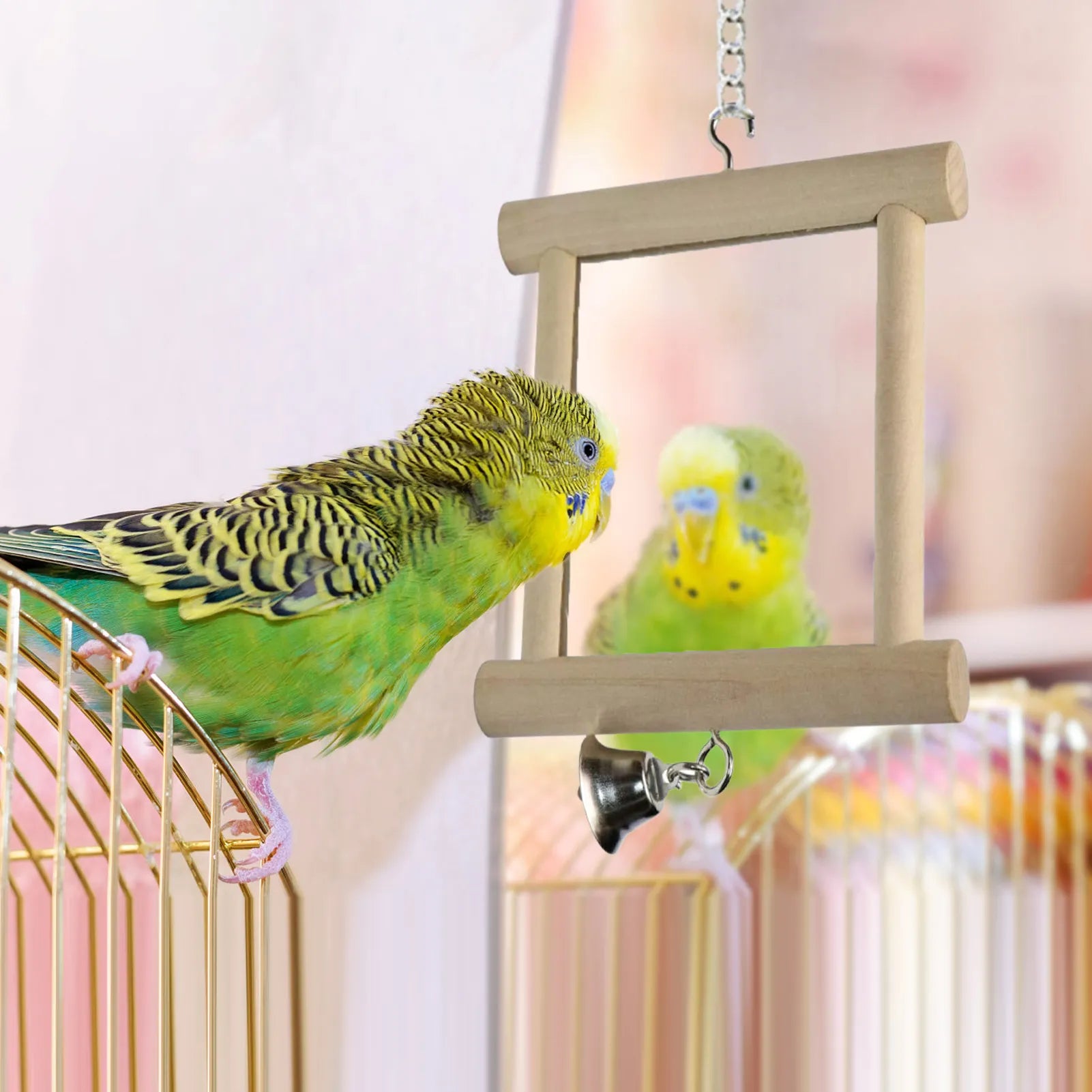 Bird Mirror With Bell - specialneedspetshop