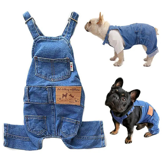 Jean Overalls for Dogs Soft Denim  Small Medium - specialneedspetshop