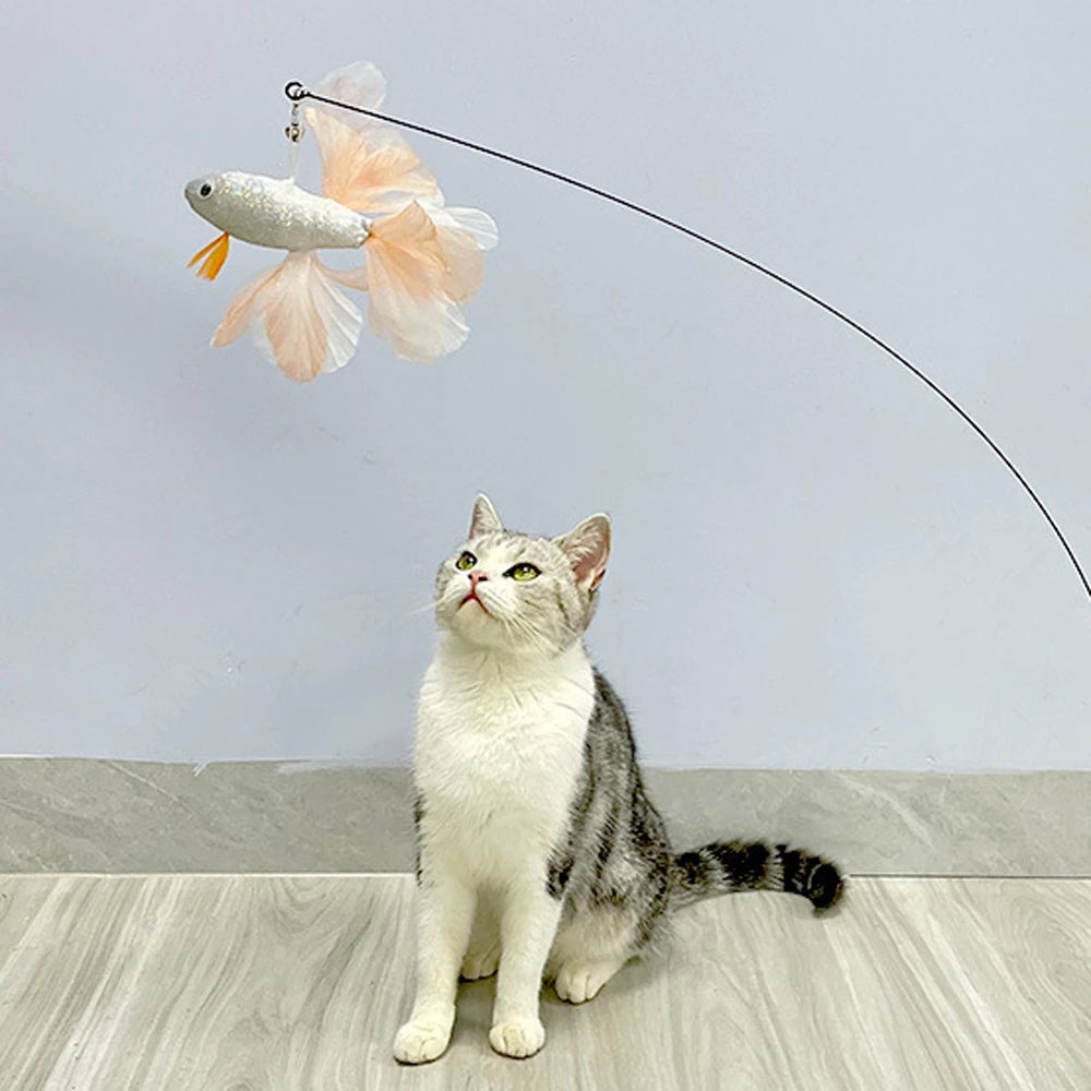 Colourful Fish Cat Teaser Stick Fighting Fish