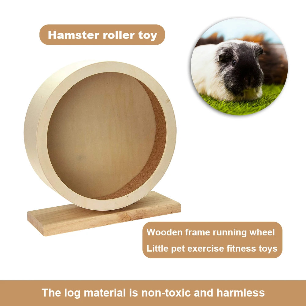 Sports Wheel  Hamster Roller Round Wheel Natural Wood Silent