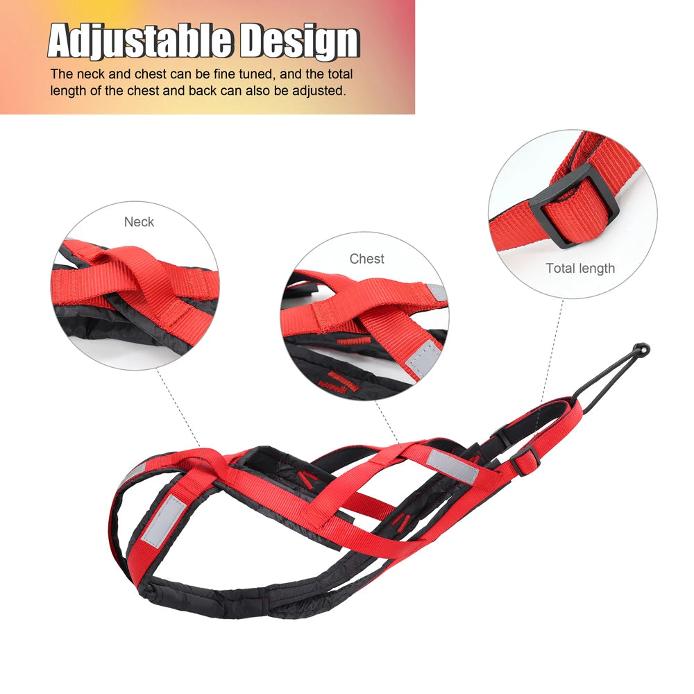 Dog Sled Harness Pulling Mushing X Back Harness For Large Dogs