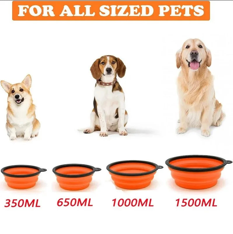 Folding Silicone Bowl Collapsible Dog Food Bowl Water Large