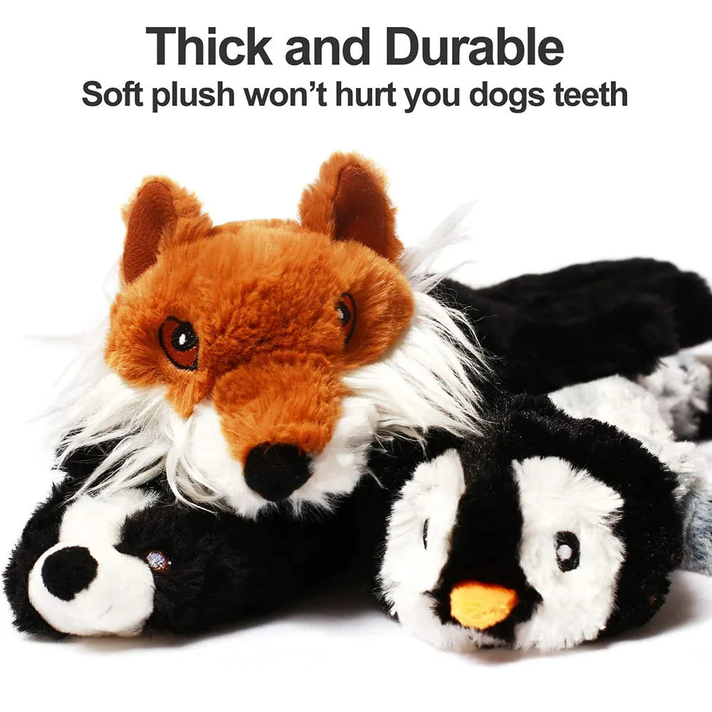 Animal No Stuffing Dog Toy with Squeakers Durable