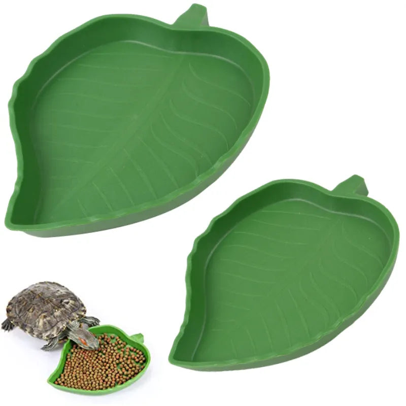 Reptile Leaf Shape Dish Reptile Food Water