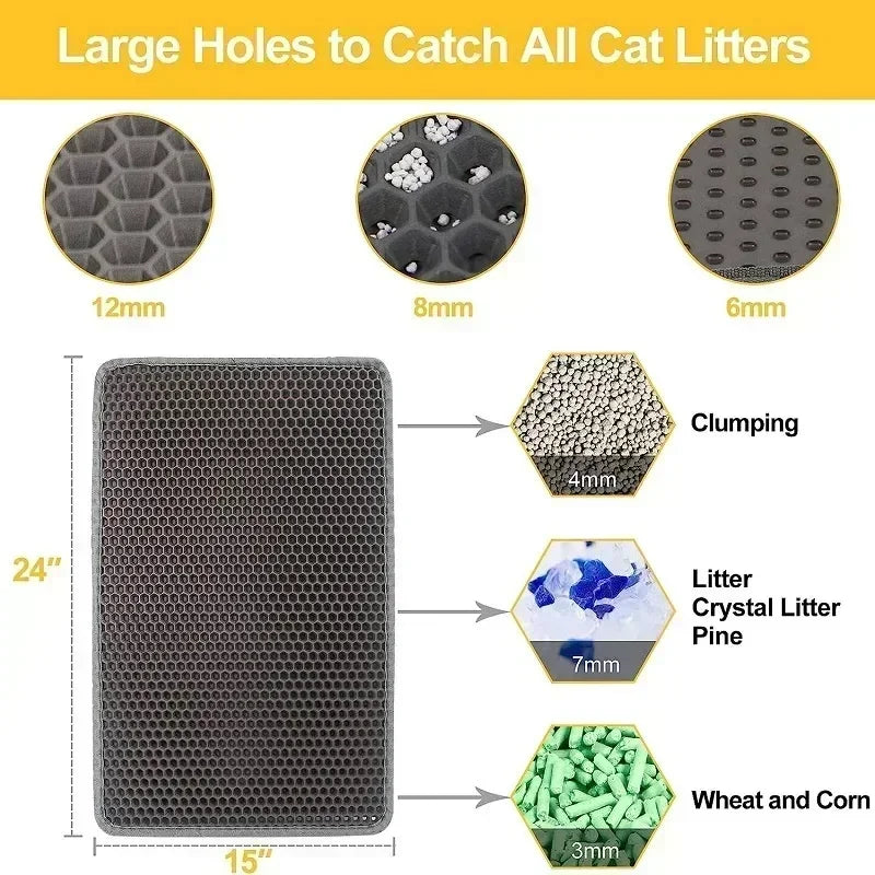 Double-layer  Non-slip big Cat Litter Mat Pet Litter Box Filter MatWear Resistant