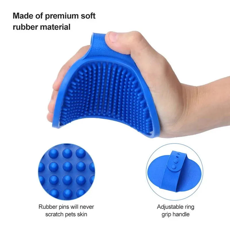 Dog  Bath Brush  Rubber Grooming Massage Brush - specialneedspetshop