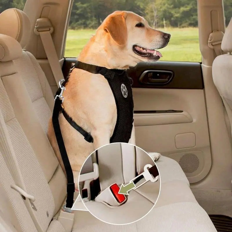 Mesh Dog Harness Adjustable Straps  Seat Safety Belt Chest Straps - specialneedspetshop