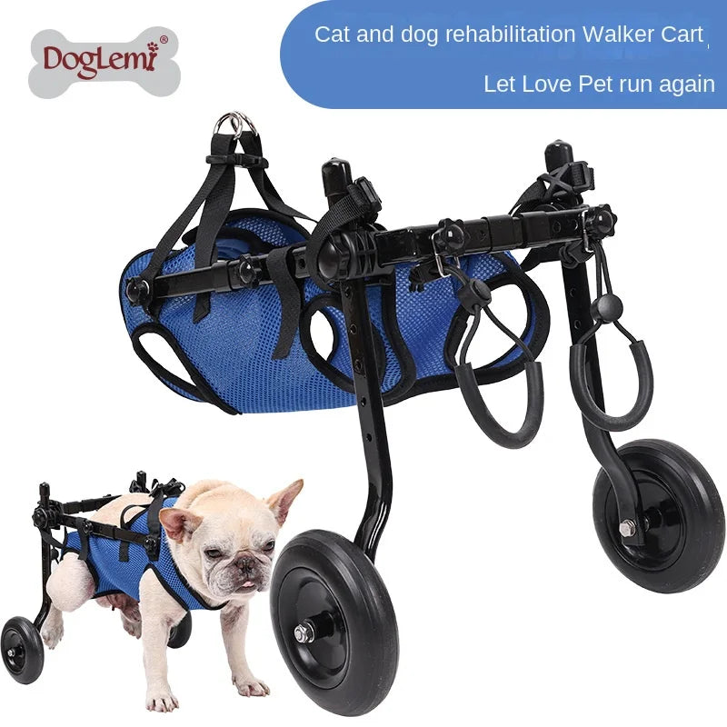 Aluminum Alloy Pet Dog Wheelchair, Dog Rehabilitation Walking Assistance Carts, Pet Dog Leg Disability Walking Aid Scooter