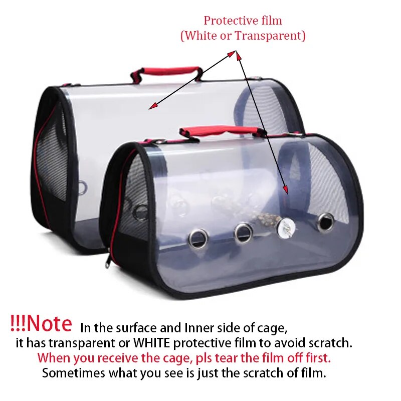 Portable Clear Breathable Bird Carrier Travel Bag - specialneedspetshop