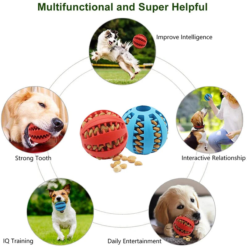 Ball  for Small Dogs Interactive Elasticity Tooth Cleaning Rubber Food Ball