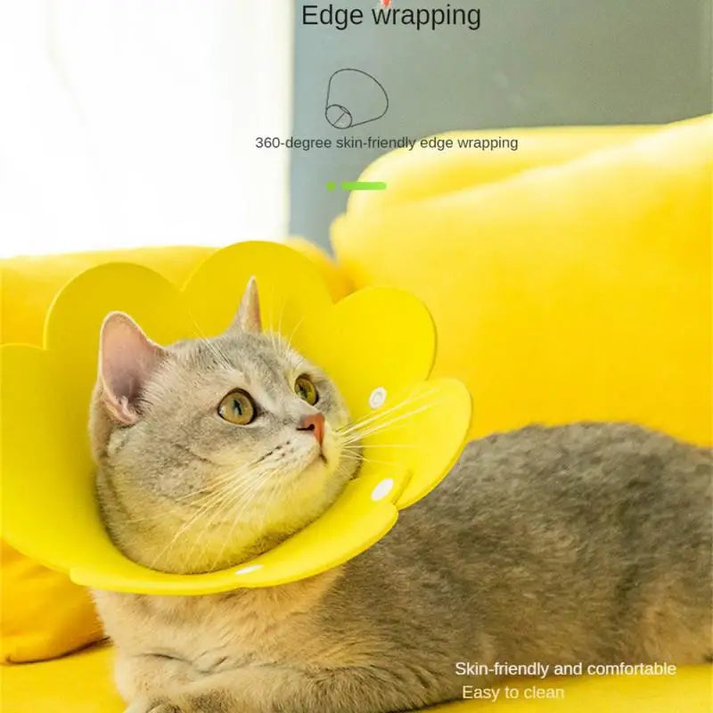 Sunflower Shaped Cat Elizabeth Collar Protective Cone Protect Neck