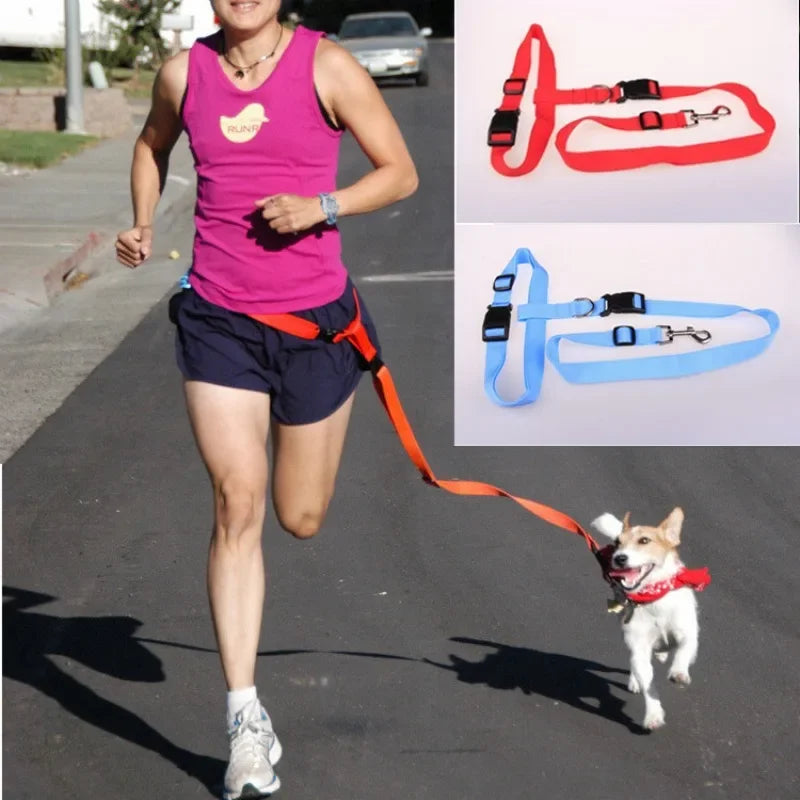 1PC Adjustable Hands Cat Dog Free Running Walking Jogging Pet  Leash Waist Belt Chest Strap