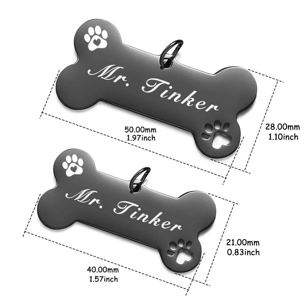 Personalized Pet Dog Tag Shiny Steel Free Engraving