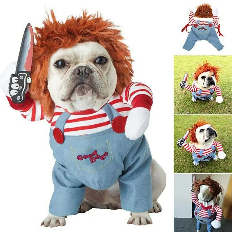 Dog Cat Pet Funny Costume Chucky Doll