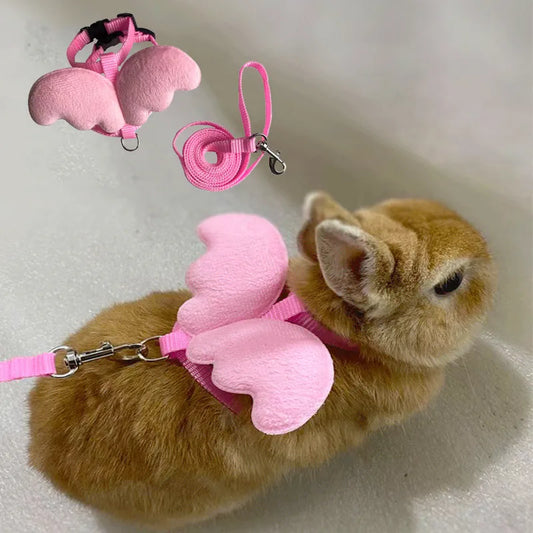 Angel Wing Pet Rabbit Harness and Leash for Cats Rabbits