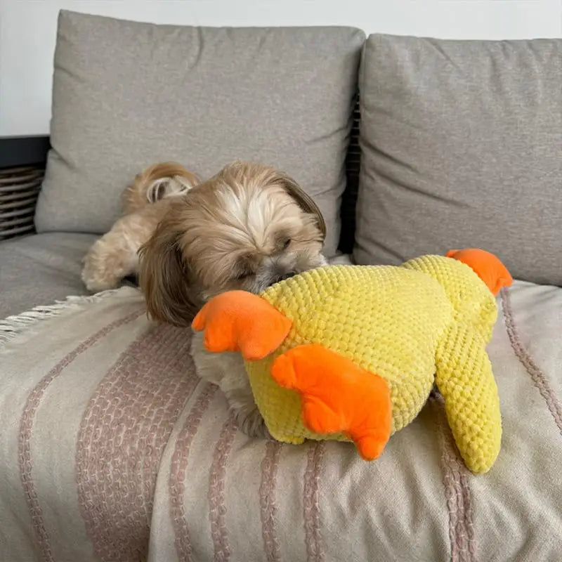 Plush  Dog Calming Duck Chew Toy Squeaky