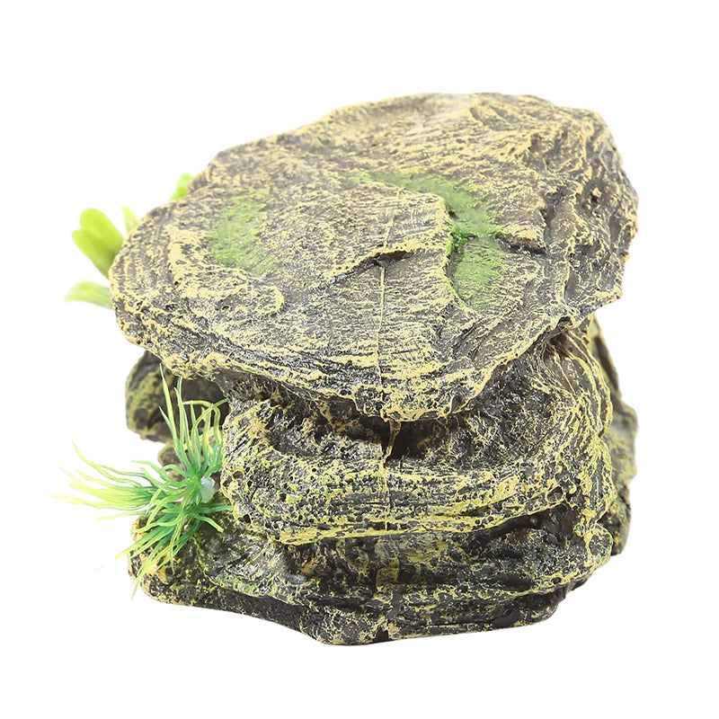 Aquarium Resin Amphibians Tortoise Basking Island