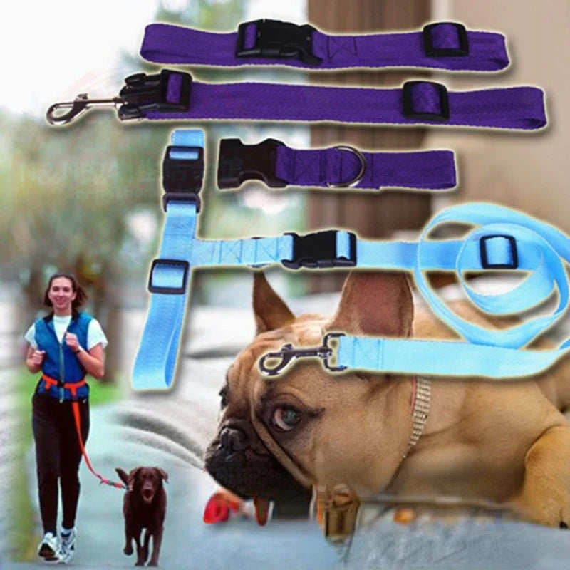 1PC Adjustable Hands Cat Dog Free Running Walking Jogging Pet  Leash Waist Belt Chest Strap