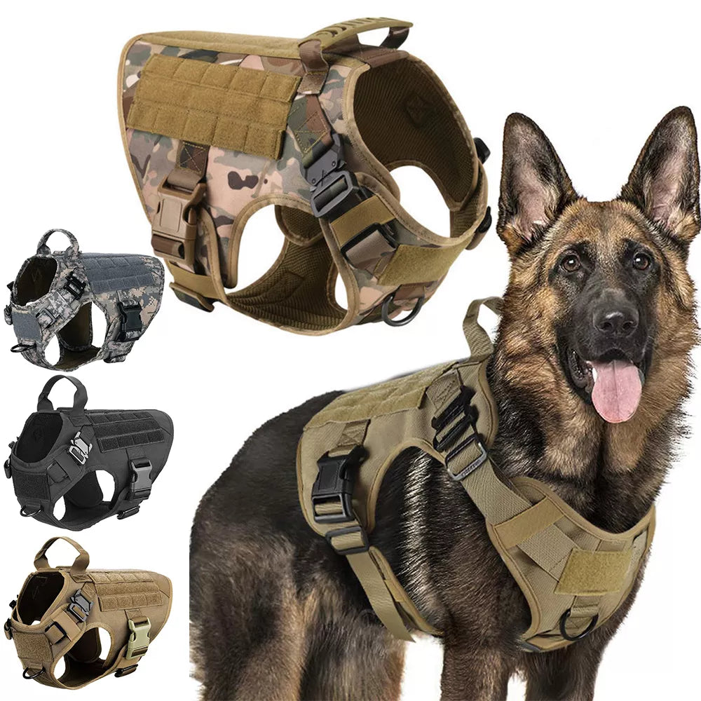 Military Large Dog Harness  Training Vest Tactical Dog Harness And Leash Set