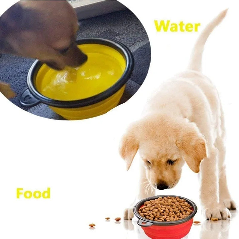 Folding Silicone Bowl Collapsible Dog Food Bowl Water Large