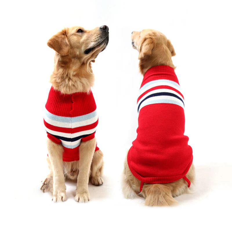 Dog Stripes Sweaters Winter  for Medium Large Dogs