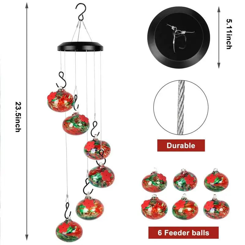 Hummingbird Feeders With Wind Chimes Water Feeder Hanging Bird Feeder