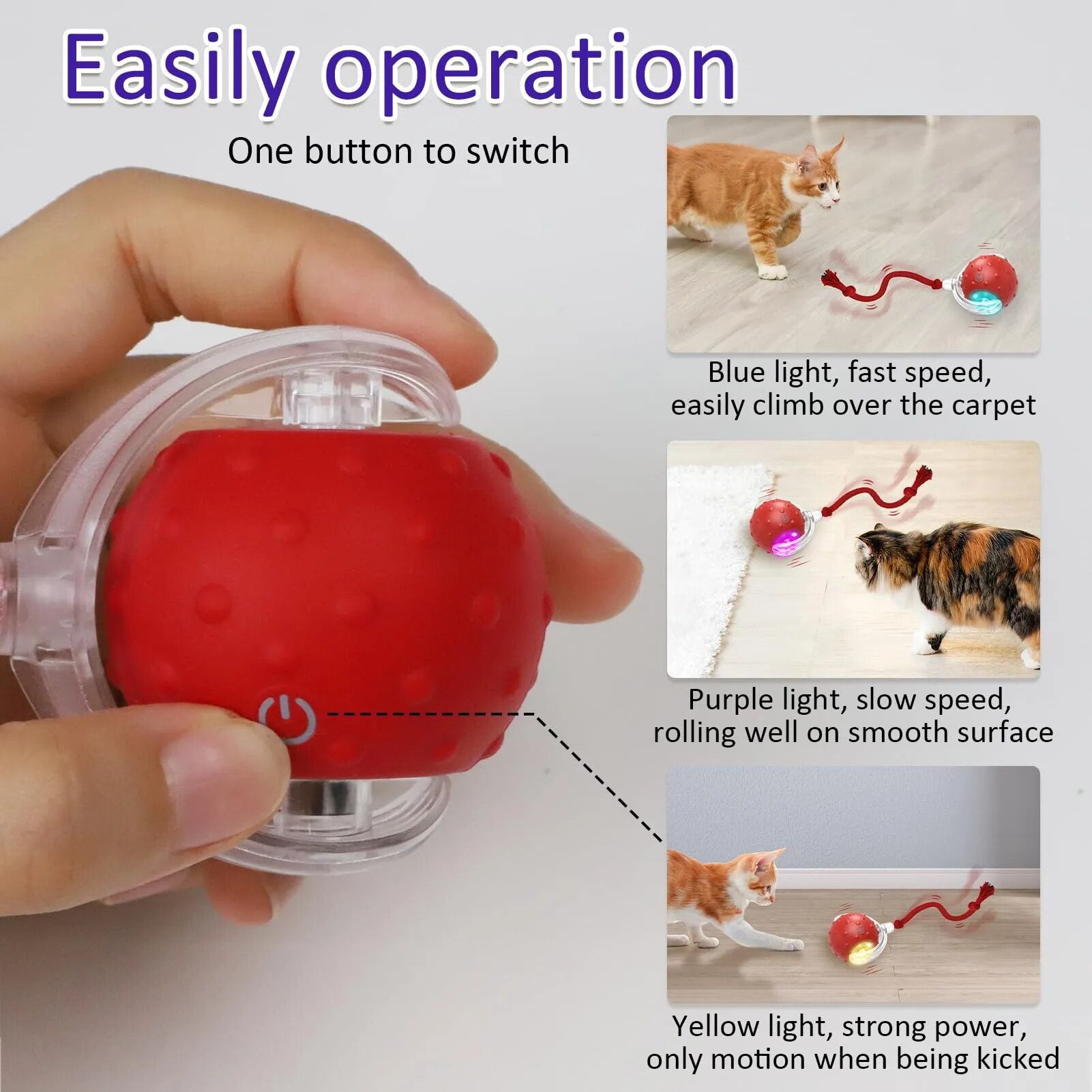 Cat Rolling Ball Bird Chirping Toy Motion Sensor  Random - specialneedspetshop