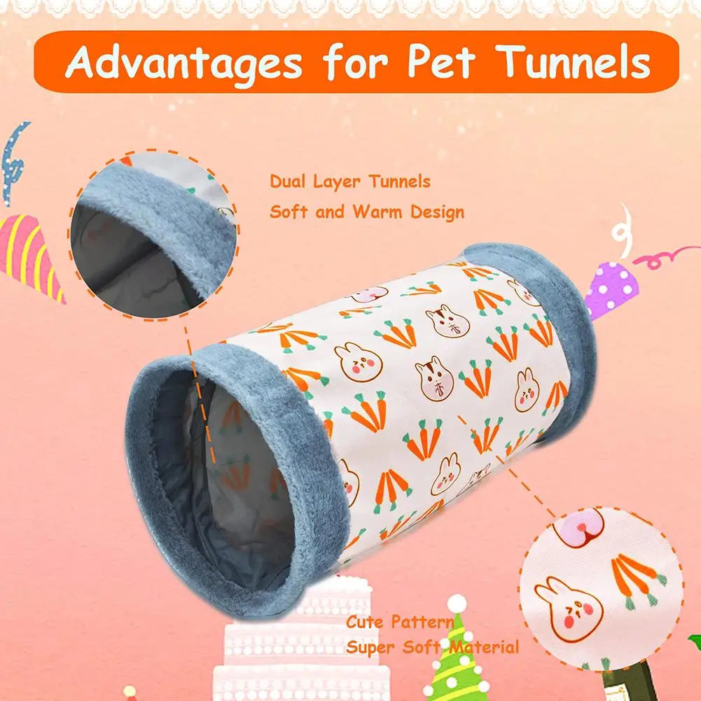 Rabbit Tunnel-Tube Toy   Hideout Small Animal Tunnels Hideaway